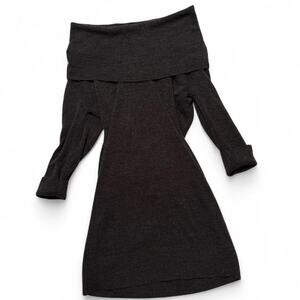 Charcoal off shoulder knit sweater dress Size PS